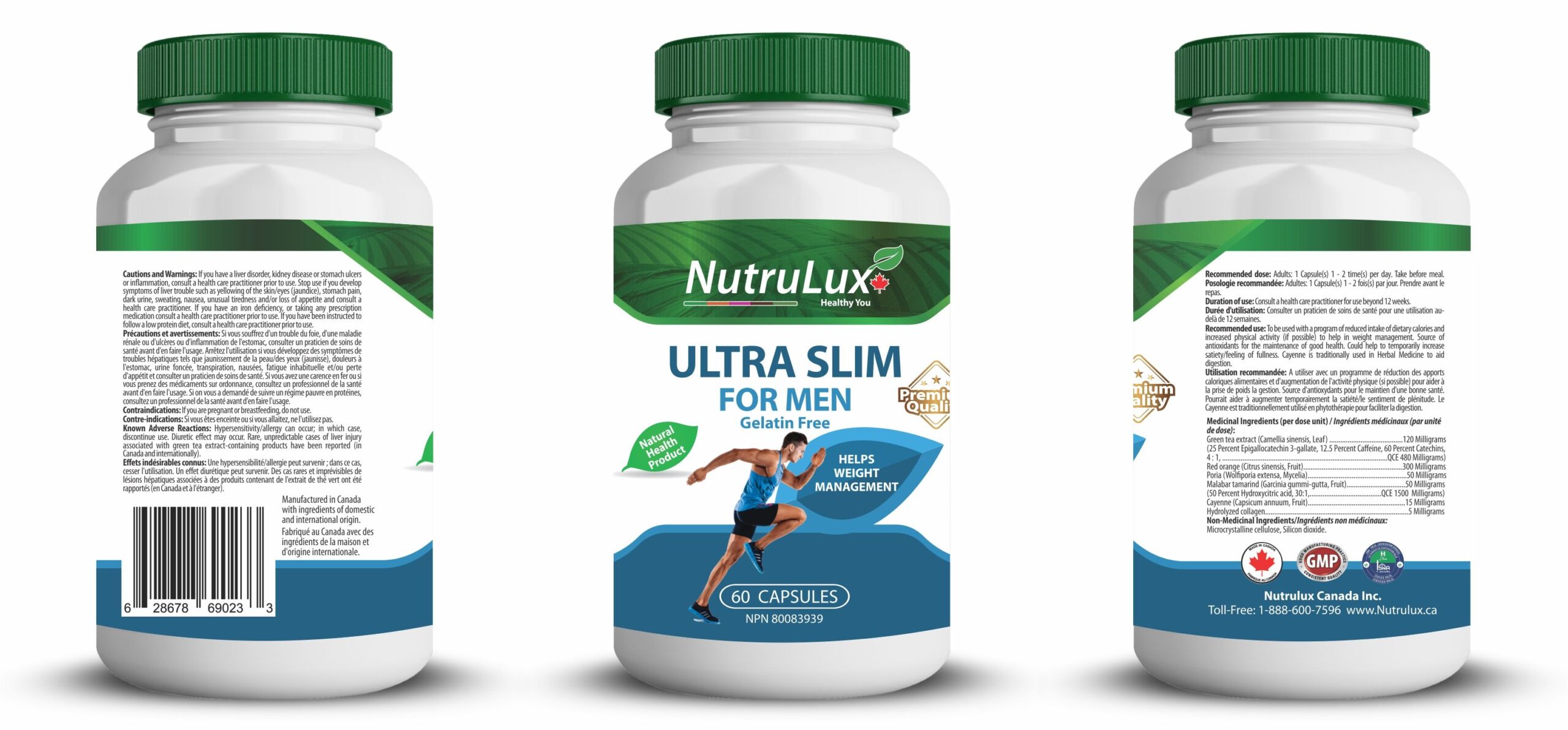 Ultra Slim For Men ( 120 mg Camellia Sinensis ) Halal Gelatin Free